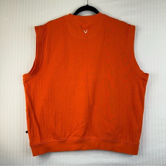 Callaway Orange Sleeveless Sweater Vest Size X-Large Golf Preppy Grandpa Core - Picture 6 of 6